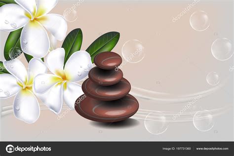 Spa Banner Background Plumeria Brown Stone Stock Vector Image by ©amsure7.gmail.com #197731360