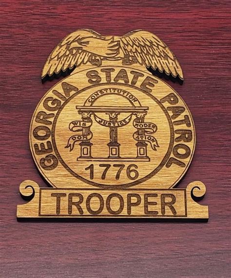 Georgia State Patrol Trooper Badge Motif Rosewood Finish | Etsy