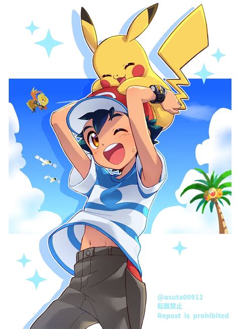 Pikachu Ash Ketchum Wingull Alolan Exeggutor And Tapu Koko Pokemon