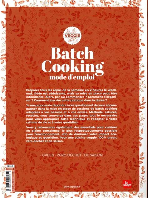 Batch Cooking Mode D Emploi Veggie Cultura