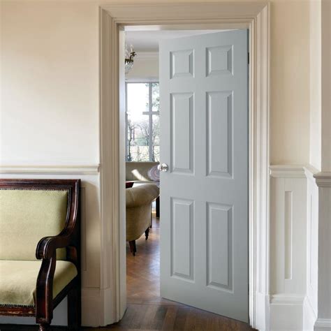 Howdens Colonial Mm White Grained Panel Moulded Fd Fire Door