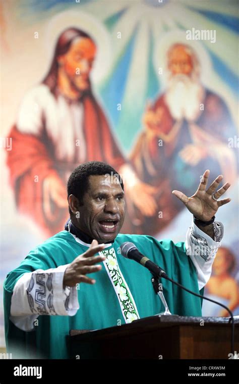 roman catholic priest during the sermon, service at "Our Lady of the ...