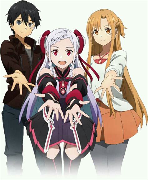 Kazuto Yuna And Asuna ~ Ordinal Scale Personajes De Sao Sword Art