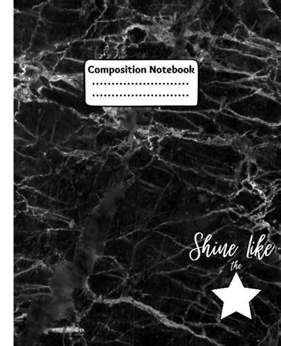 Black Marble Composition Notebook Wide Ruled Shine Like The Stars