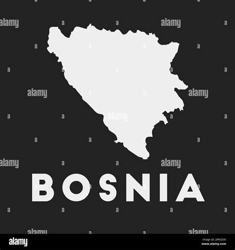 Bosnia Icon Country Map On Dark Background Stylish Bosnia Map With