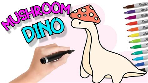 How To Draw A MUSHROOM DINOSAUR Easy Step By Step Mushroom Dino