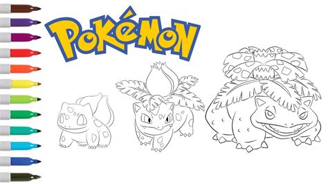 Pok Mon Bulbasaur Evolutions Bulbasaur Ivysaur Venusaur Coloring Book