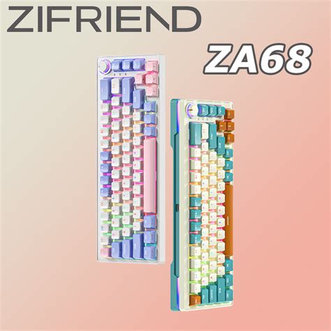 Zifriend Za Hot Swappable Rgb Mechanical Keyboard Mode Knob Control Wireless Gaming Keyboard