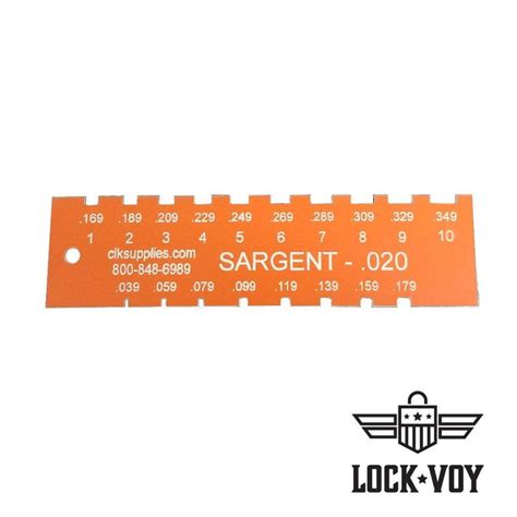 Sargent Pin Gauge Clk Supplies Llc