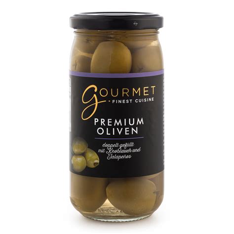 Gourmet Griechische Oliven Doppelt Gef Llt Knoblauch Jalapeno Hofer