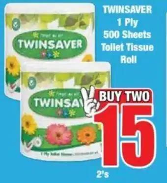 TWINSAVER 1 Ply 500 Sheets Toilet Tissue Roll Offer At Boxer