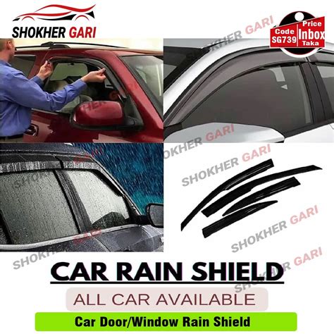 Car Door Window Rain Shield 4 Pieces Set Shokher Gari