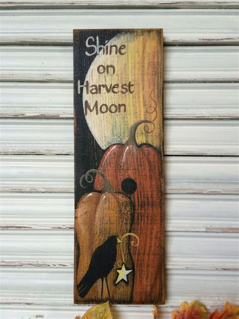 Fall Decor Wood Sign Shine On Harvest Moon Wood Sign Autumn Decor