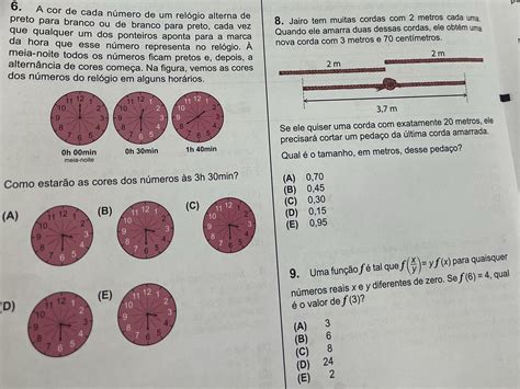 A Cor De Cada Número De Um Relógio Alterna - 6. A cor de cada número de um relógio | StudyX