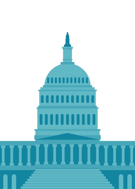 United States Capitol Building Icon In Washington Dc Illustration In