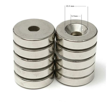 Ímã Neodímio 20mm X 5mm X Furo 5mm Kit 8 Peças N52 Mercado Livre