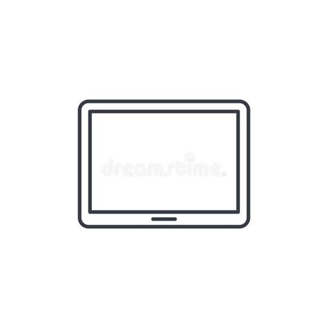 Tablet PC Thin Line Icon Linear Vector Symbol Stock Vector