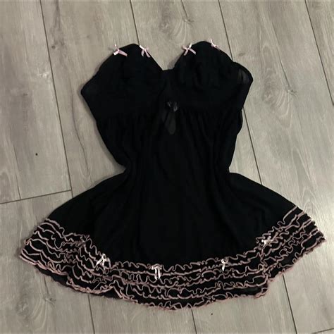 Black Lace Strapless Lingerie Fits Size S M Send Depop