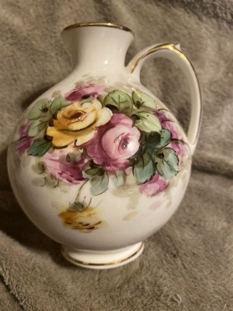 Vintage Wesley China Hand Painted Vase Wesley Hand Painted Vases