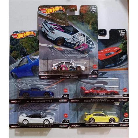 Hot Wheels Premium Toyota Ae86 Toyota Supra Mitsubishi 3000gt Nissan Skyline R34 Shopee