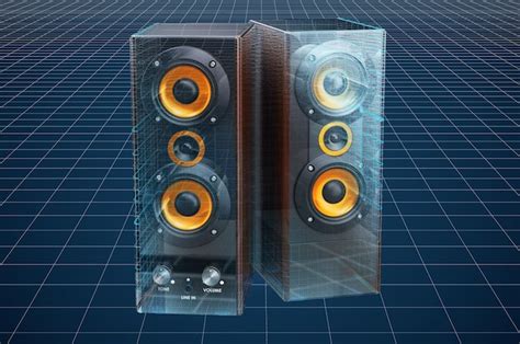 Premium Photo Visualization D Cad Model Of Speakers Blueprint D