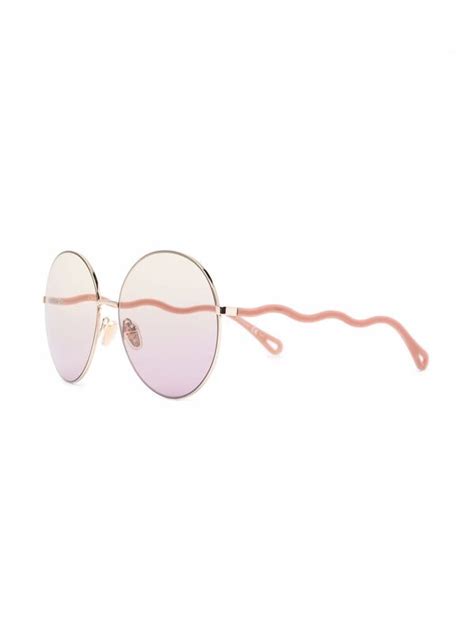 Chloé Circle Frame Sunglasses Gold Editorialist