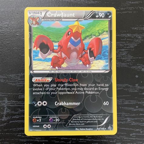 Crawdaunt 92 160 Rare Reverse Holo Pokemon Card Primal Clash LP EBay