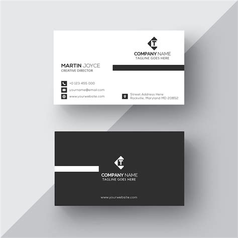 Premium Vector Classic Black And White Business Card