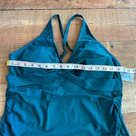 Yonique Tankini Top And Bikini Bottom In Blue XXL Depop