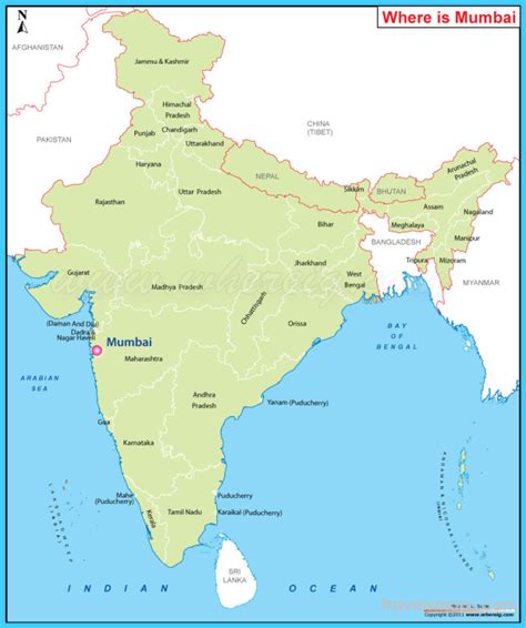 Where is Mumbai India? - Mumbai India Map - Map of Mumbai India - TravelsMaps.Com