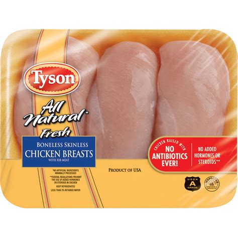 Tyson® All Natural Boneless Skinless Chicken Breasts 175 30 Lb