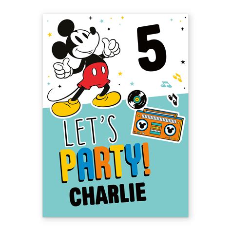 Personalised Disney Mickey Mouse Birthday Card Blue Hallmark Uk