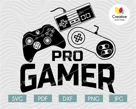 Pro Gamer Svg Cut File Image Creative Vector Studio