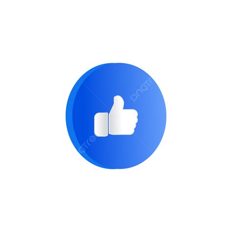 3d Blue Like Hand Shape Thumbs Up Keyboard Media Png And Vector With