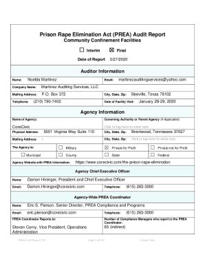 Fillable Online PREA Facility Audit Report Florida Department Of