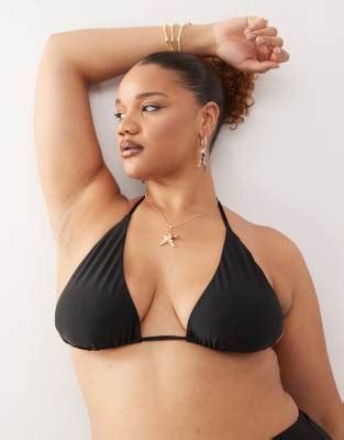 Collusion Curve Mix And Match Triangle Bikini Top In Black Asos