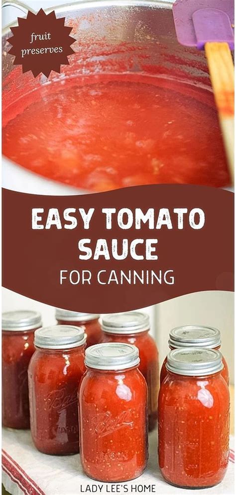 Canning Tomato Sauce Recipe In 2024 Salsa Canning Recipes Easy