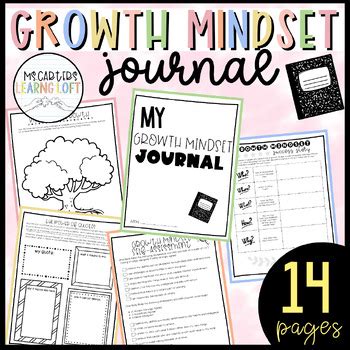 SEL Growth Mindset Journal 14 Pages By Ms Carters Learning Loft