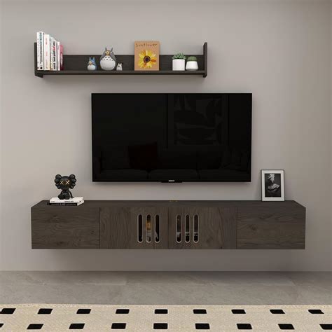 Pmnianhua Floating Tv Stand Wall Mounted Tv Cabinet Mid Century