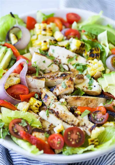 Honey Mustard Grilled Chicken Salad With Avocado Joyful Healthy Eats