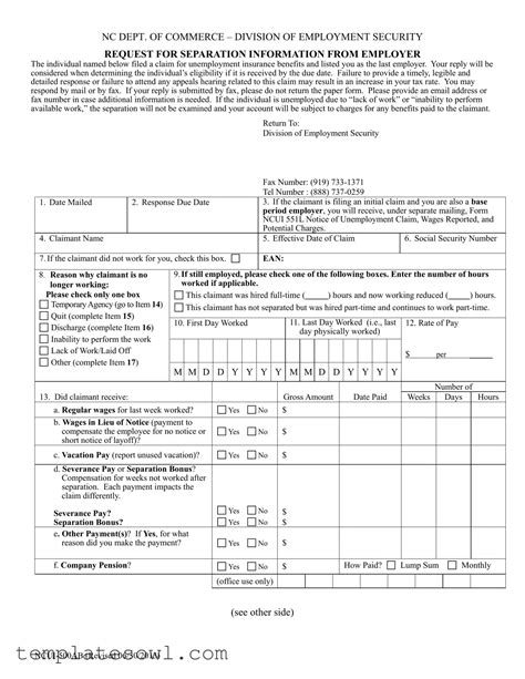 Download Unemployment Commission Form • TemplatesOwl