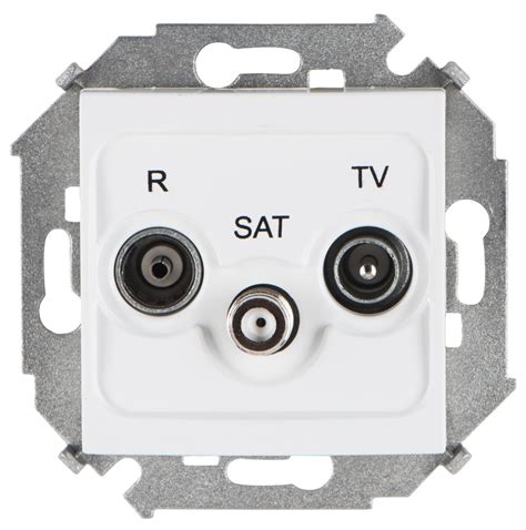 Розетка R-TV+SAT одиночная белого цвета Simon 15 | SIMON