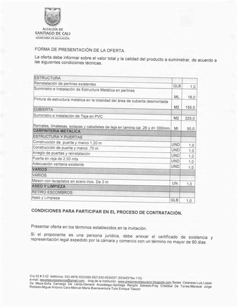 Invitacion Suministro E Instalacion De Insumos De Metalisteria PDF