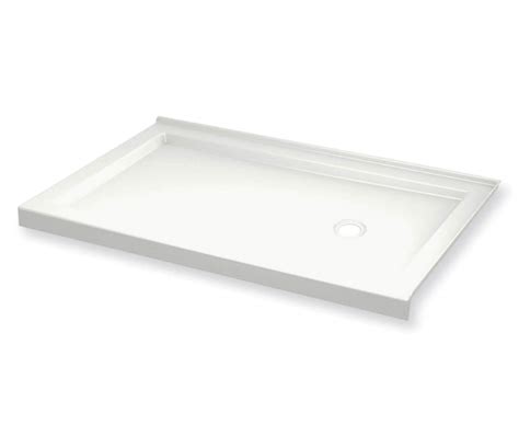 B Round Acrylic Corner Right Shower Base In White With Center