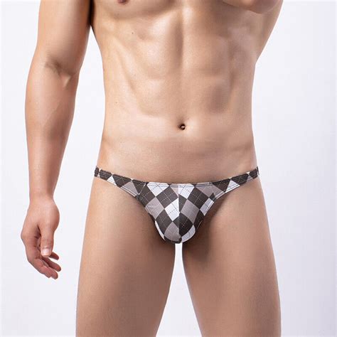 Mens Low Rise Bikini Thong G String Briefs Tanga Underwear Swimwear