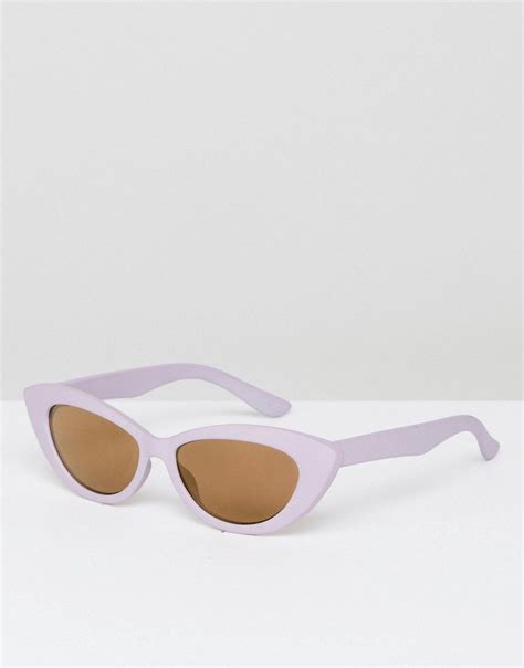 Asos Design Asos Small Pointy Cat Eye Sunglasses Purple Asosdesign