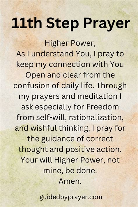 11th Step Prayer Guided By Prayer