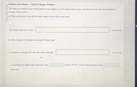 Solved O Inflation And Money End Of Chapter Problemyou Chegg