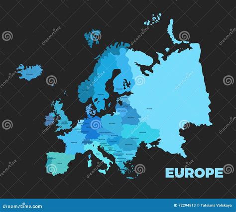 De Moderne Gedetailleerde Kaart Van Europa Vector Illustratie