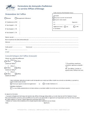 Fillable Online Formulaire De Demande Dadhsion Au Service Affixes